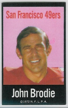 John Brodie 1972 NFLPA Iron Ons football card