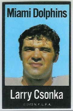 Larry Csonka 1972 NFLPA Iron Ons football card