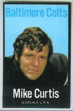 Mike Curtis 1972 NFLPA Iron Ons football card