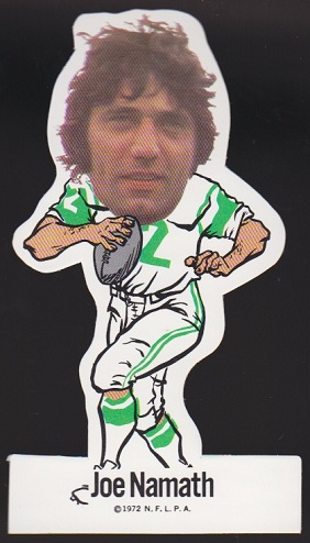 Joe Namath 1972 NFLPA Vinyl Stickers football card