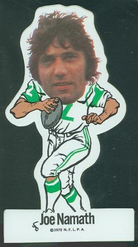 Joe Namath 1972 NFLPA Vinyl Stickers football card