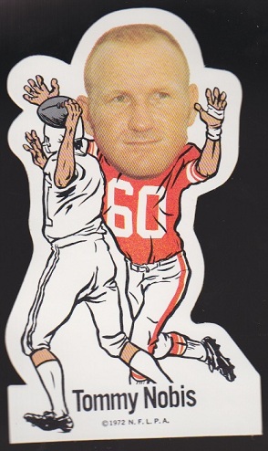 Tommy Nobis 1972 NFLPA Vinyl Stickers football card Tommy Nobis 1972 NFLPA Vinyl Stickers football card