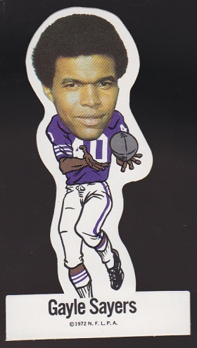 Gale Sayers 1972 NFLPA Vinyl Stickers football card