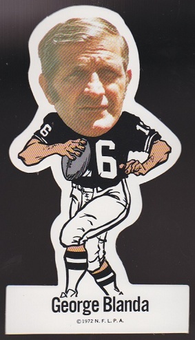 George Blanda 1972 NFLPA Vinyl Stickers football card