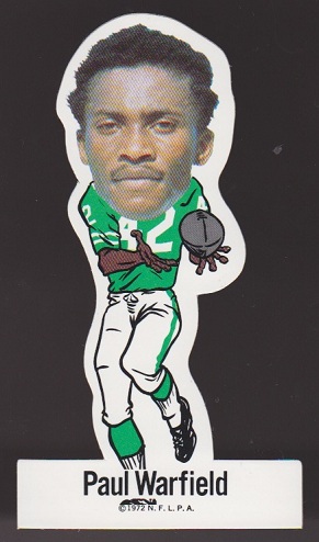 Paul Warfield 1972 NFLPA Vinyl Stickers football card
