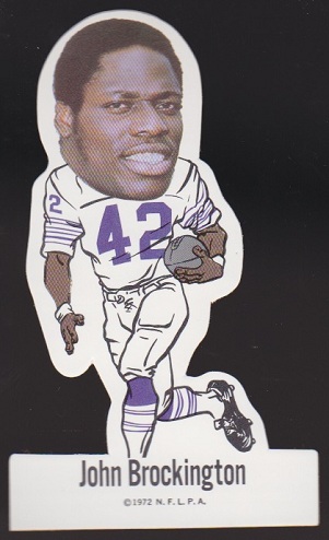 John Brockington 1972 NFLPA Vinyl Stickers football card