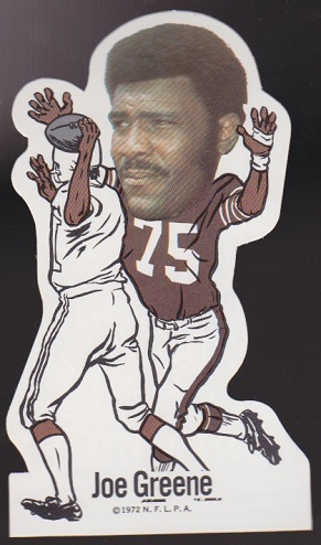 Joe Greene 1972 NFLPA Vinyl Stickers football card Joe Greene 1972 NFLPA Vinyl Stickers football card