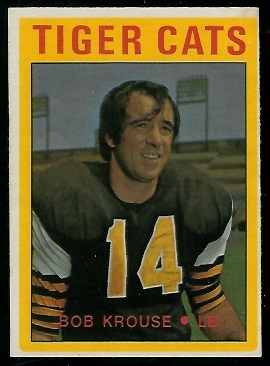 Bob Krouse 1972 O-Pee-Chee CFL football card