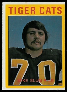 Mike Blum 1972 O-Pee-Chee CFL football card