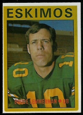 Bruce Lemmerman 1972 O-Pee-Chee CFL football card