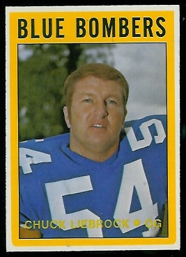 Chuck Liebrock 1972 O-Pee-Chee CFL football card