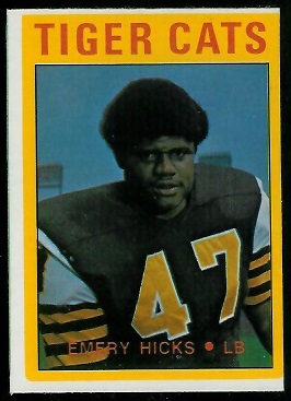 Emery Hicks 1972 O-Pee-Chee CFL football card