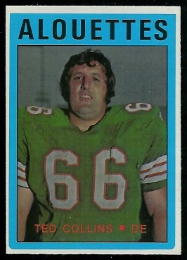 Ted Collins 1972 O-Pee-Chee CFL football card