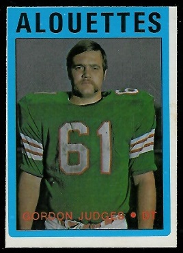 Gordon Judges 1972 O-Pee-Chee CFL football card