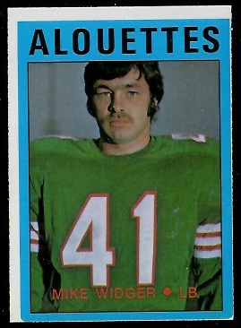 Mike Widger 1972 O-Pee-Chee CFL football card