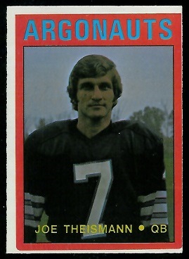 Joe Theismann 1972 O-Pee-Chee CFL football card