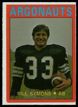 Bill Symons 1972 O-Pee-Chee CFL football card