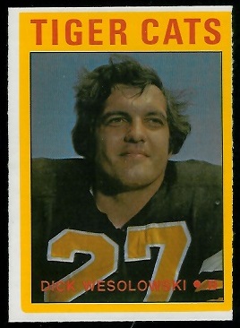 Dick Wesolowski 1972 O-Pee-Chee CFL football card