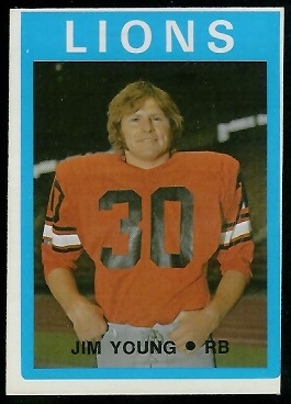 Jim Young 1972 O-Pee-Chee CFL football card Jim Young 1972 O-Pee-Chee CFL football card