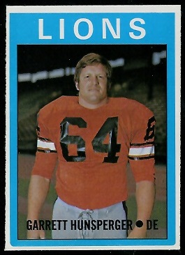 Garrett Hunsperger 1972 O-Pee-Chee CFL football card