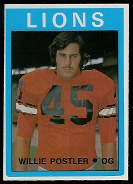 Willie Postler 1972 O-Pee-Chee CFL football card