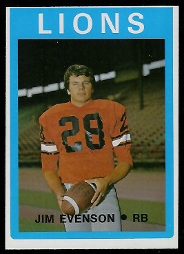 Jim Evenson 1972 O-Pee-Chee CFL football card