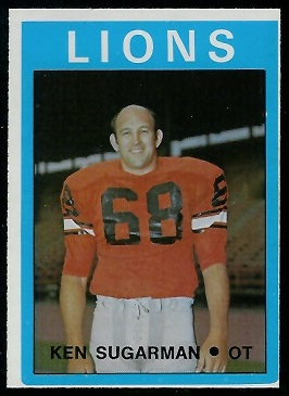 Ken Sugarman 1972 O-Pee-Chee CFL football card