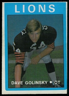 Dave Golinsky 1972 O-Pee-Chee CFL football card