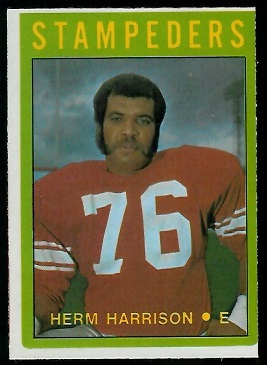Herman Harrison 1972 O-Pee-Chee CFL football card Herman Harrison 1972 O-Pee-Chee CFL football card