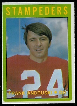 Frank Andruski 1972 O-Pee-Chee CFL football card