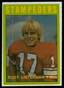 Rudy Linterman 1972 O-Pee-Chee CFL football card