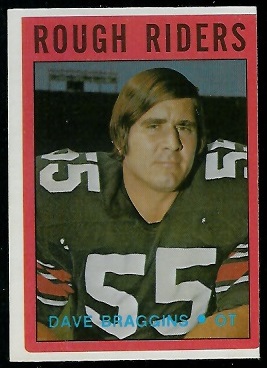 Dave Braggins 1972 O-Pee-Chee CFL football card