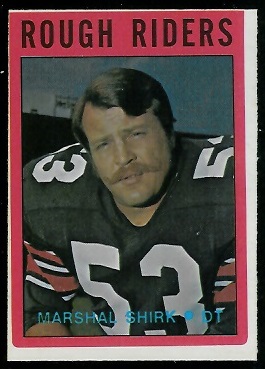 marshall shirk cfl 1972 pee chee football ottawa