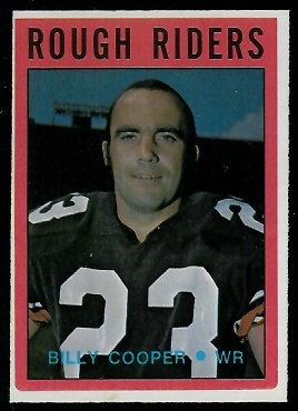 Billy Cooper 1972 O-Pee-Chee CFL football card