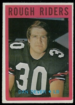 Dan Dever 1972 O-Pee-Chee CFL football card