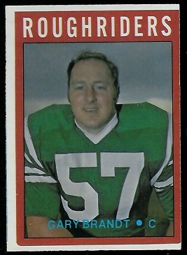 Gary Brandt 1972 O-Pee-Chee CFL football card