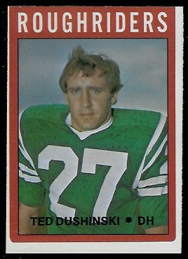 Ted Dushinski 1972 O-Pee-Chee CFL football card