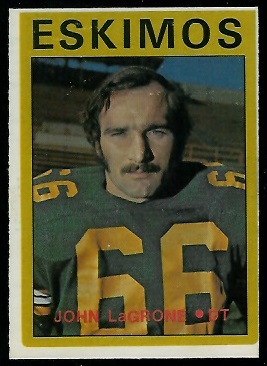 John LaGrone 1972 O-Pee-Chee CFL football card