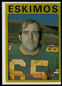 Dave Gasser 1972 O-Pee-Chee CFL football card
