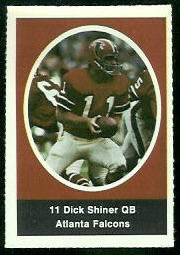 Dick Shiner 1972 Sunoco Stamps football card