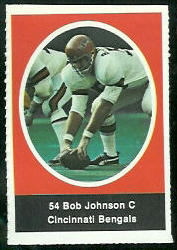 Bob Johnson 1972 Sunoco Stamps football card