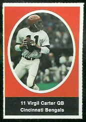 Virgil Carter 1972 Sunoco Stamps football card