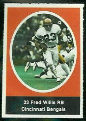 Fred Willis 1972 Sunoco Stamps football card