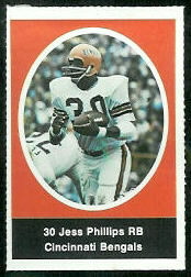 Jess Phillips 1972 Sunoco Stamps football card