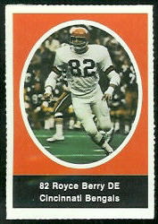 Royce Berry 1972 Sunoco Stamps football card