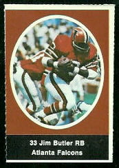 Jim Butler 1972 Sunoco Stamps football card