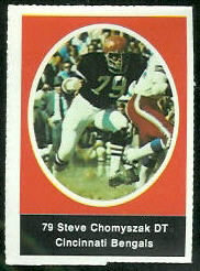 Steve Chomyszak 1972 Sunoco Stamps football card