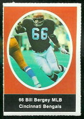 Bill Bergey 1972 Sunoco Stamps football card