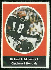 Paul Robinson 1972 Sunoco Stamps football card