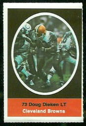 Doug Dieken 1972 Sunoco Stamps football card
